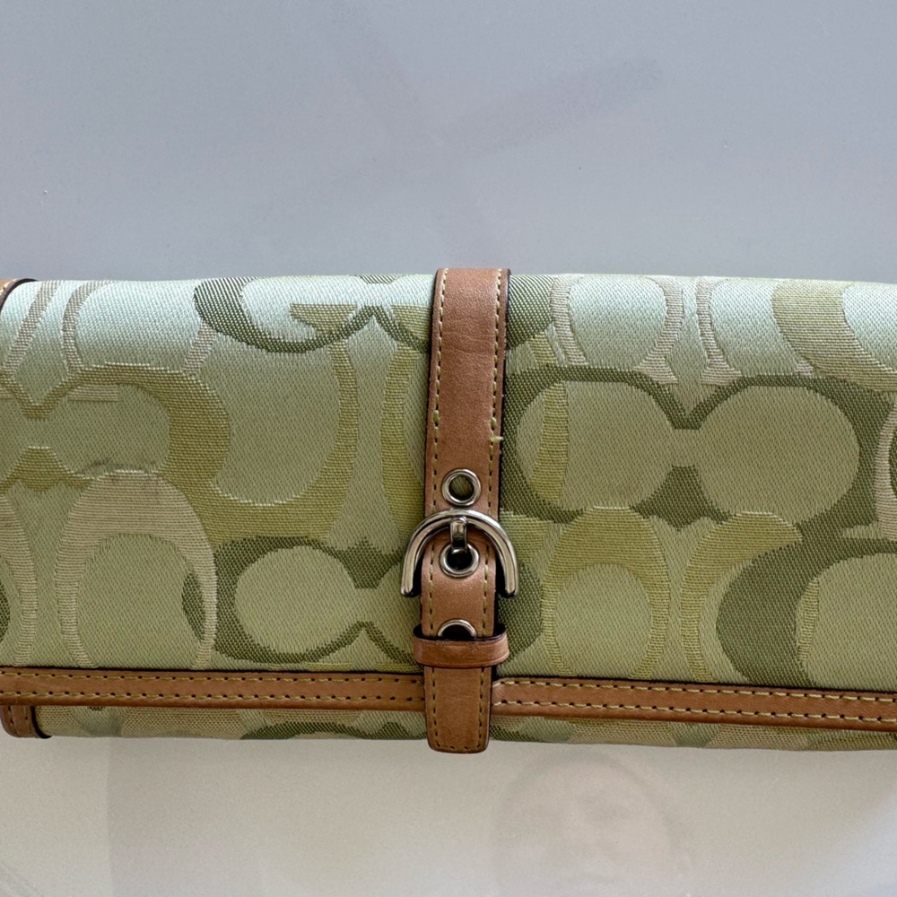 Coach Green and Tan Wallet